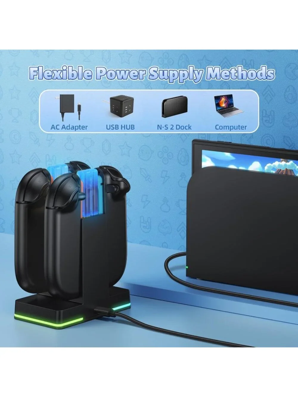 FASTSNAIL Charging Dock for Nintendo Switch 2(2025) for Joy-Con 2
